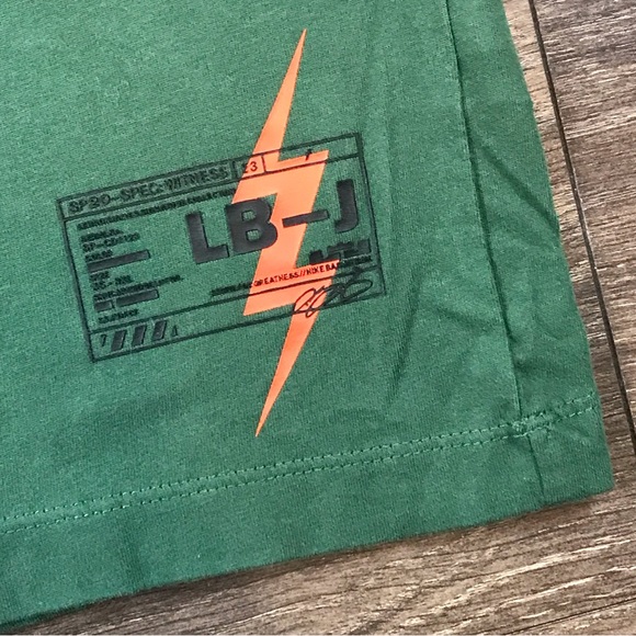 The Nike Tee Dri-Fit King Me LeBron James Signature Collection Men’s Green Shirt - Picture 2 of 6